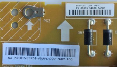 FUENTE PARA TV PANASONIC / NUMERO DE PARTE PK101V3370I  4H.B1670.031 / B167-301 / B167-301 D09 REV.C / 2X 0015 54609 04383 / PANEL V390HK1-LE6 / MODELO TC-L39EM60 - Imagen 2